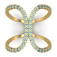 thumbnail image 1 of 0.5 ct Round Cut Simulated Blue Diamond Statement 14K Yellow Gold Womens Engagement Ring, 1 of 5