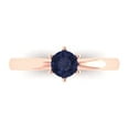 thumbnail image 1 of 0.5 ct Round Cut Simulated Blue Sapphire Solitaire 14K Rose Gold Womens Engagement Ring, 1 of 5