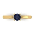 thumbnail image 1 of 0.5 ct Round Cut Simulated Blue Sapphire Solitaire 14K Yellow Gold Womens Engagement Ring, 1 of 5