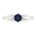 thumbnail image 1 of Clara Pucci 14K White Gold 0.5ct BlueSapphire Solitaire Ring for Women, 1 of 8