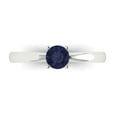 thumbnail image 1 of 0.5 ct Round Cut Simulated Blue Sapphire Solitaire Engagement Ring for Women in 18K White Gold, 1 of 5