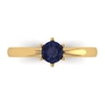 thumbnail image 1 of 0.5 ct Round Cut Simulated Blue Sapphire Solitaire Engagement Ring for Women in 18K Yellow Gold, 1 of 5