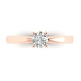 thumbnail image 1 of Clara Pucci 14K Rose Gold Solid Gold Clear Solitaire Anniversary Ring for Women - 0.5 cttw Round Cut, 1 of 8