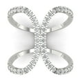 thumbnail image 1 of Clara Pucci 14K White Gold Solid Gold Clear Statement Anniversary Ring for Women - 0.5 cttw Round Cut, 1 of 8