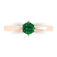 thumbnail image 1 of 0.5 ctw Solitaire Anniversary Ring for Women | Round Cut Simulated Emerald | Hyperallergenic Solid 18K Rose Gold, 1 of 5