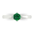 thumbnail image 1 of 0.5 ct Round Cut Simulated Emerald Solitaire Engagement Ring for Women in 18K White Gold, 1 of 5