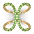 thumbnail image 1 of 0.5 ctw Statement Anniversary Ring for Women | Round Cut Simulated Green Diamond | Hyperallergenic Solid 14K Yellow Gold, 1 of 5