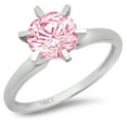 thumbnail image 1 of 0.5 ct Round Cut Simulated Pink Diamond Solitaire 14K White Gold Womens Engagement Ring, 1 of 3