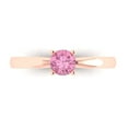 thumbnail image 1 of 0.5 ctw Solitaire Anniversary Ring for Women | Round Cut Simulated Pink Diamond | Hyperallergenic Solid 18K Rose Gold, 1 of 5