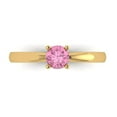 thumbnail image 1 of Clara Pucci 14K Yellow Gold 0.5ct Pink Solitaire Ring for Women, 1 of 8
