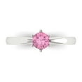 thumbnail image 1 of 0.5 ct Round Cut Simulated Pink Diamond Solitaire Engagement Ring for Women in 18K White Gold, 1 of 5