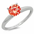 thumbnail image 1 of 0.5 ct Round Cut Simulated Red Diamond Solitaire 18K White Gold Womens Engagement Ring, 1 of 3