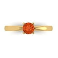 thumbnail image 1 of 0.5 ct Round Cut Simulated Red Diamond Solitaire 18K Yellow Gold Womens Engagement Ring, 1 of 5
