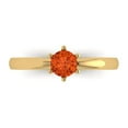 thumbnail image 1 of Clara Pucci 14K Yellow Gold 0.5ct Red Solitaire Ring for Women, 1 of 8