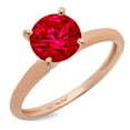 thumbnail image 1 of 0.5 ct Round Cut Simulated Ruby Solitaire 14K Rose Gold Womens Engagement Ring, 1 of 4