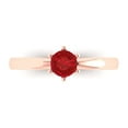 thumbnail image 1 of 0.5 ct Round Cut Simulated Ruby Solitaire 14K Rose Gold Womens Engagement Ring, 1 of 5