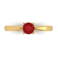 thumbnail image 1 of 0.5 ct Round Cut Simulated Ruby Solitaire 18K Yellow Gold Womens Engagement Ring, 1 of 5