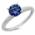 thumbnail image 1 of 0.5 ct Round Cut Simulated Tanzanite Solitaire 14K White Gold Womens Engagement Ring, 1 of 4