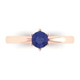 thumbnail image 1 of 0.5 ct Round Cut Simulated Tanzanite Solitaire 18K Rose Gold Womens Engagement Ring, 1 of 5