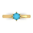 thumbnail image 1 of 0.5 ct Round Cut Simulated Turquoise Solitaire 18K Yellow Gold Womens Engagement Ring, 1 of 5