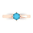 thumbnail image 1 of Clara Pucci 14K Rose Gold 0.5ct Turquoise Solitaire Ring for Women, 1 of 8