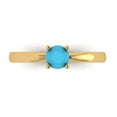 thumbnail image 1 of 0.5 ct Round Cut Simulated Turquoise Solitaire Engagement Ring for Women in 18K Yellow Gold, 1 of 5