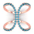 thumbnail image 1 of 0.5 ctw Statement Anniversary Ring for Women | Round Cut Simulated Turquoise | Hyperallergenic Solid 14K Rose Gold, 1 of 5