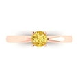 thumbnail image 1 of 0.5 ctw Solitaire Anniversary Ring for Women | Round Cut Simulated Yellow Diamond | Hyperallergenic Solid 18K Rose Gold, 1 of 5