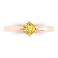 thumbnail image 1 of Clara Pucci 14K Rose Gold 0.5ct Yellow Solitaire Ring for Women, 1 of 8