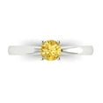 thumbnail image 1 of Clara Pucci 14K White Gold 0.5ct Yellow Solitaire Ring for Women, 1 of 8