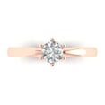 thumbnail image 1 of Clara Pucci 14K Rose Gold Solid Gold WhiteSapphire Solitaire Anniversary Ring for Women - 0.5 cttw Round Cut, 1 of 8