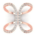 thumbnail image 1 of 0.5 ct Round Cut White Sapphire Statement 18K Rose Gold Womens Engagement Ring, 1 of 5