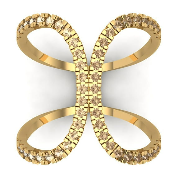 Statement Engagement Ring for Women - 0.5ct Yellow Moissanite in 14K Yellow Gold Promise Ring