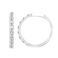 thumbnail image 1 of AFFY (0.5 cttw) Round Cut Natural White Diamond Hoop Earring In 10K White Gold, 1 of 1