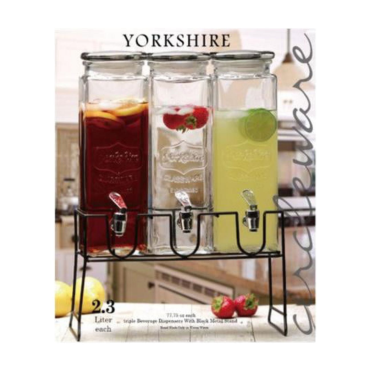 Tall Glass Yorkshire Beverage Drink Dispenser, 80 Ounce – kook