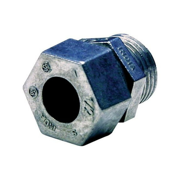 0.5 in. Dia. ProConnex Strain Relief Zinc Cord Grip Connector - Pack of 2