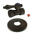 thumbnail image 1 of 0.5 in. FIP x 0.5 in. or 0.44 in. Slip Joint Quarter-Turn Straight Stop Valve with Flange, Oil Rubbed Bronze, 1 of 1