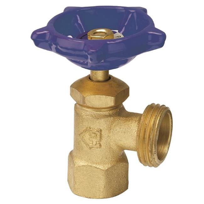 Homewerks 1/2 in. FIP x 3/4 in. MHT Brass Boiler Drain with Purple Wheel Handle
