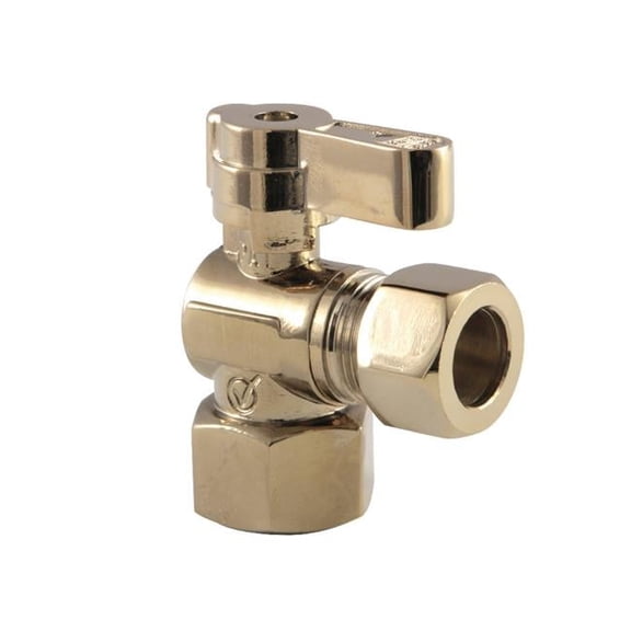 0.5 in. Fip x 0.5 in. OD Compression Angle Stop Valve, Polished Brass