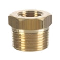 thumbnail image 1 of 0.5 in. MPT x 0.25 in. FPT Hex Bushing in Yellow Brass - pack of 10, 1 of 1
