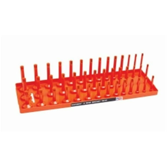 0.5 in. SAE 3-Row Socket Tray, Orange