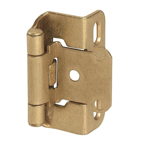 0.5 in. Self Closing Partial Wrap Hinge, Burnished Brass