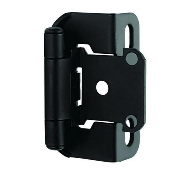 0.5 in. Self Closing Partial Wrap Hinge, Flat Black
