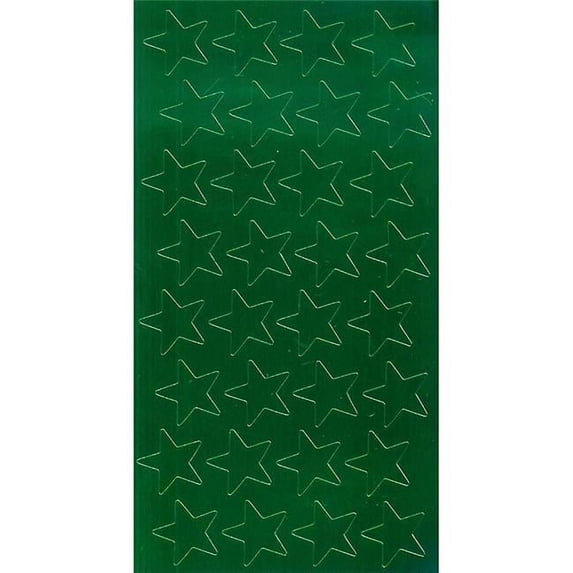0.5 in. Stickers Foil Stars, Green - Pack of 12