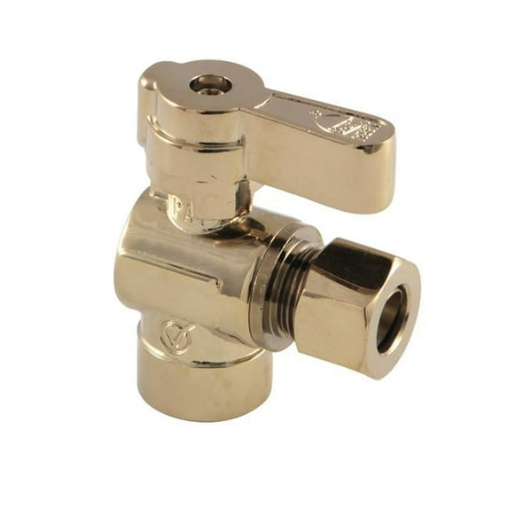 0.5 in. Sweat x 0.375 in. OD Compression Angle Stop Valve, Polished Brass