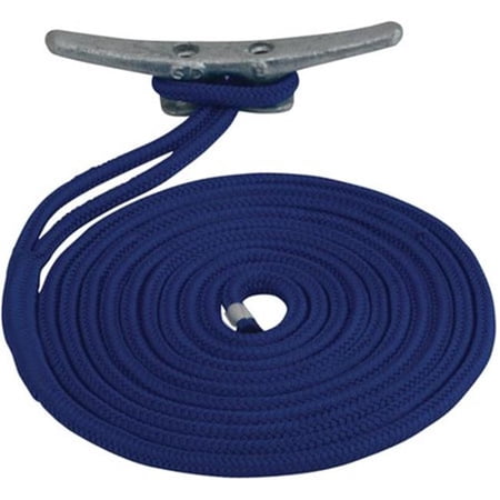 0.5 in. x 15 ft. Nylon Double Braided Dock Line, Blue