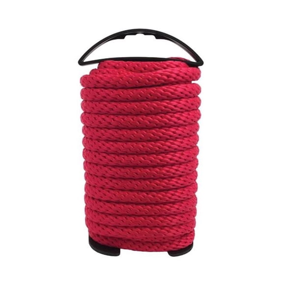 0.5 in. x 35 ft. Red Solid Braided Polypropylene Rope