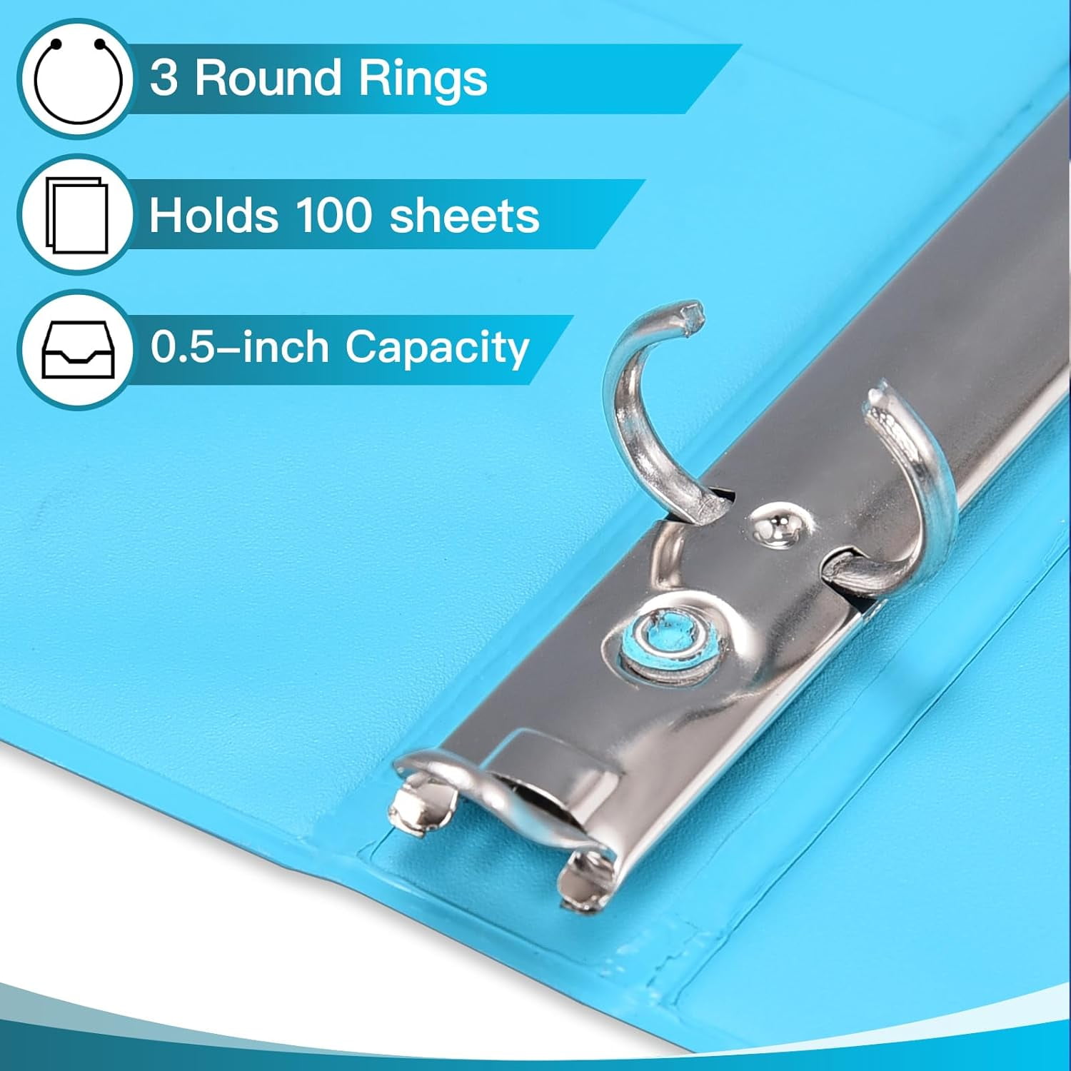 Round Rings Binders 1 And A Half Inch Binders With Pocket - View #6