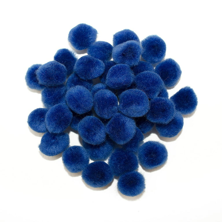 1-1/2 inch Royal Blue Craft Pom Poms 50 Pieces Pom Pom Balls