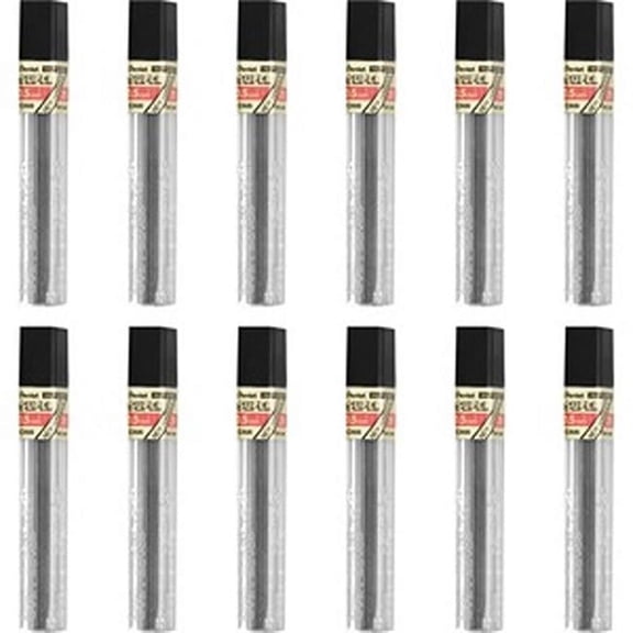 0.5 mm 2H-Hi-Polymer Black Lead Refills - Pack of 12